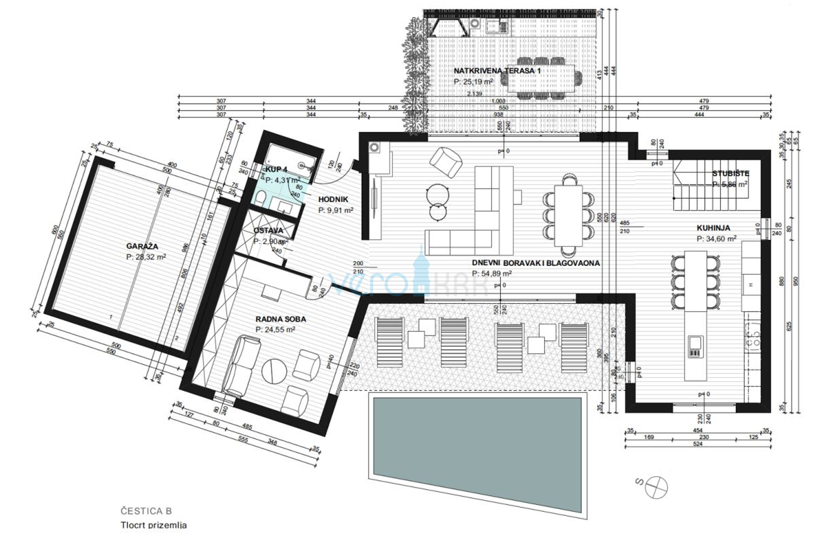 Vrbnik, surroundings, Building land 757 with submitted documentation, for sale